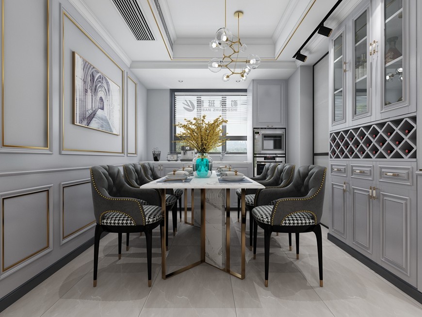 宮園學(xué)府四居室148平米現代美式風格餐廳