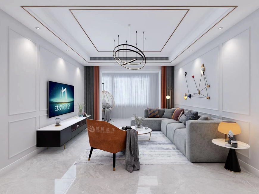 司法小(xiǎo)區(qū)四居室150平米現代輕奢風格主卧電(diàn)視背景牆設計