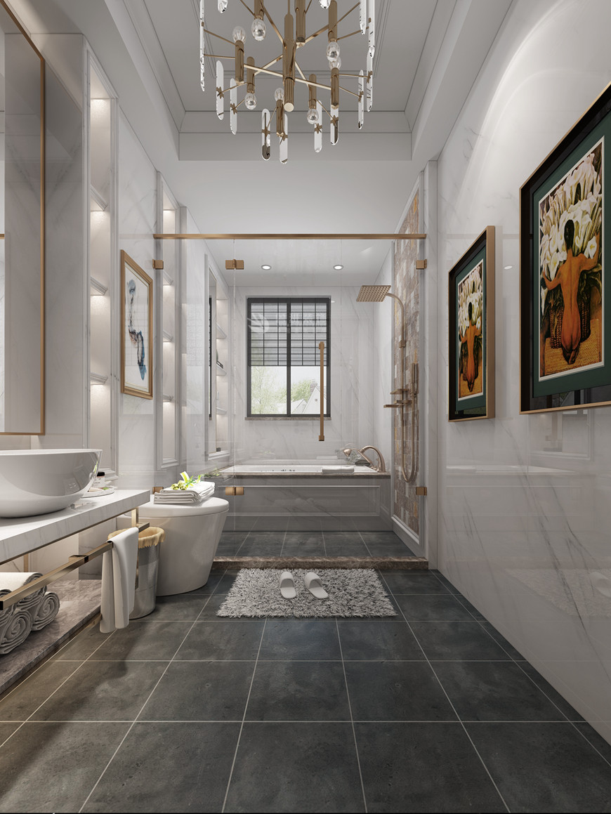 普華淺水灣五居室180平米簡歐風格次衛生間