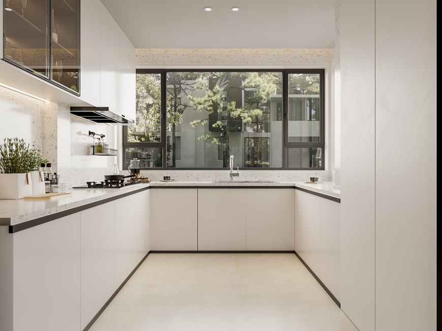 藍光公(gōng)園華府頂躍275平米現代極簡風格廚房