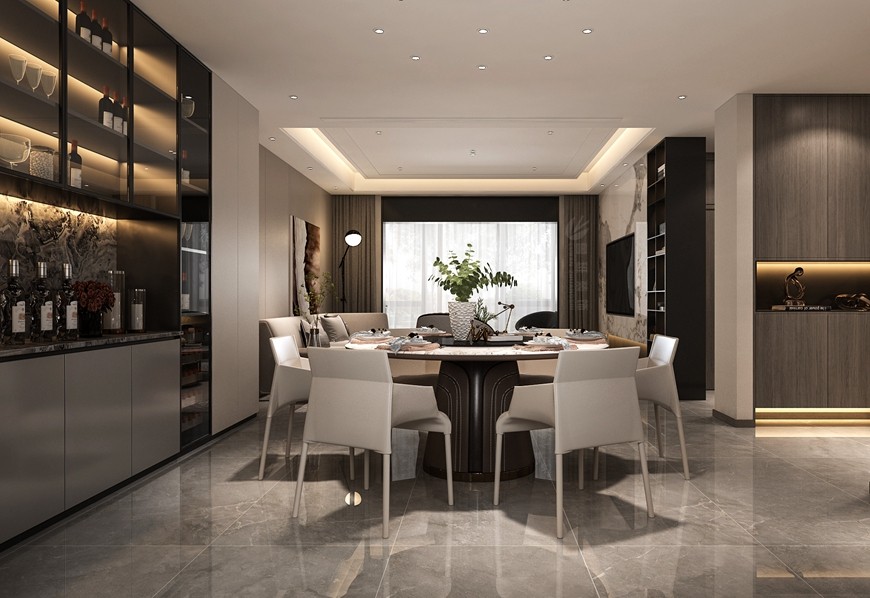 碧桂園香湖(hú)灣壹号複式280平米現代風格餐廳