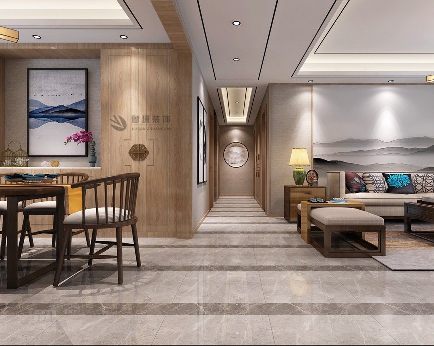 金地西沣公(gōng)元三居室160平米新(xīn)中(zhōng)式風格過道