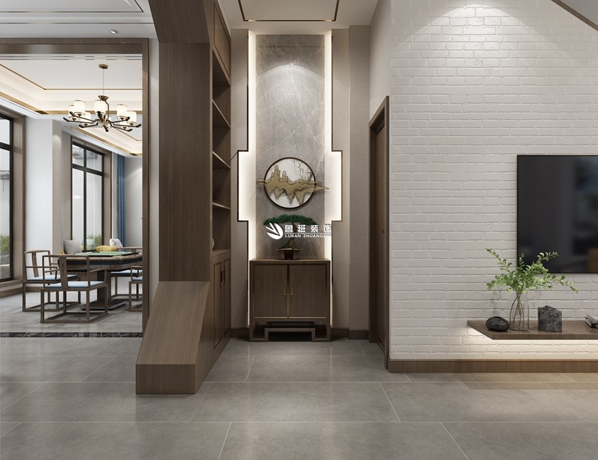 魯班裝(zhuāng)飾|一城江山(shān)400平米新(xīn)中(zhōng)式,跟随内心,活出精(jīng)緻與品味門頭玄關效果圖設計 魯班裝(zhuāng)飾|一城江山(shān)400平米新(xīn)中(zhōng)式,跟随内心,活出精(jīng)緻與品味門頭玄關效果圖設計