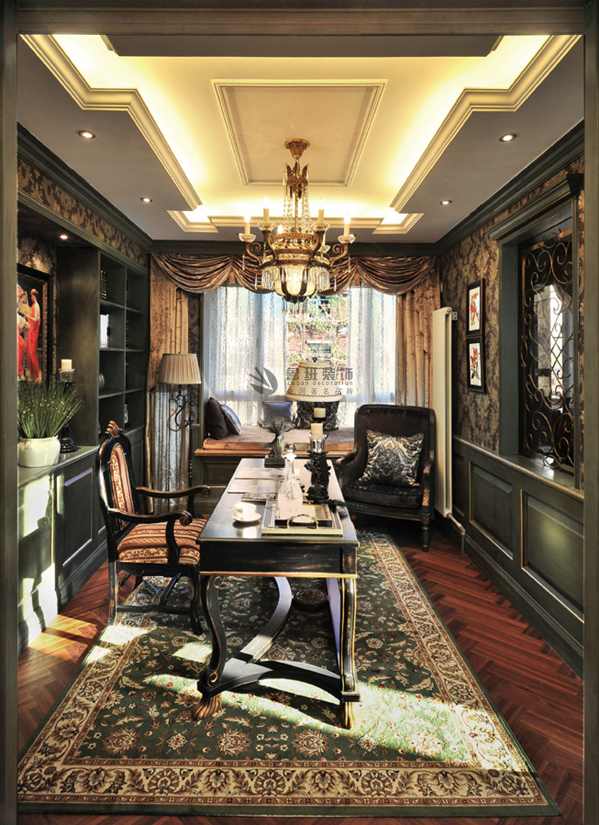 曲江公(gōng)館美式200平米四居室李建明主筆(bǐ)——書房設計實景圖