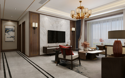 振業泊岸130平米三居室新(xīn)中(zhōng)式設計